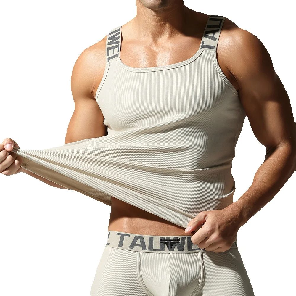 Tank Top Ribbed - Moda masculina regata sem mangas treinamento