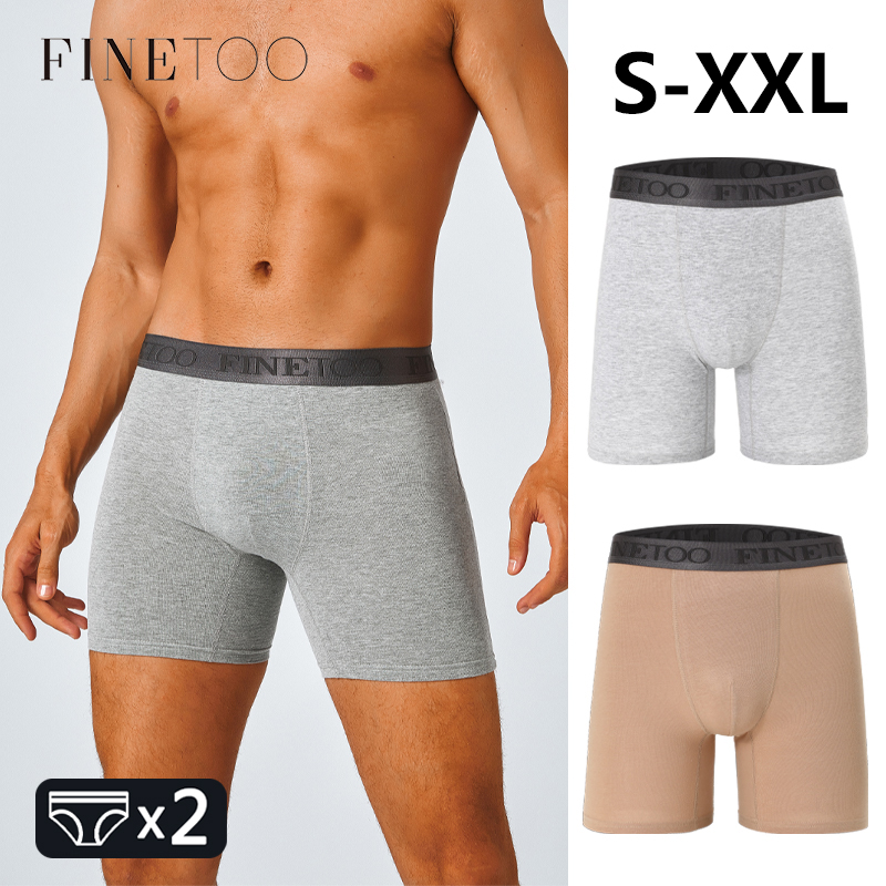 2 pçs algodão boxers longos pa - Boxer Brief Pack Cotton avaliação e preço