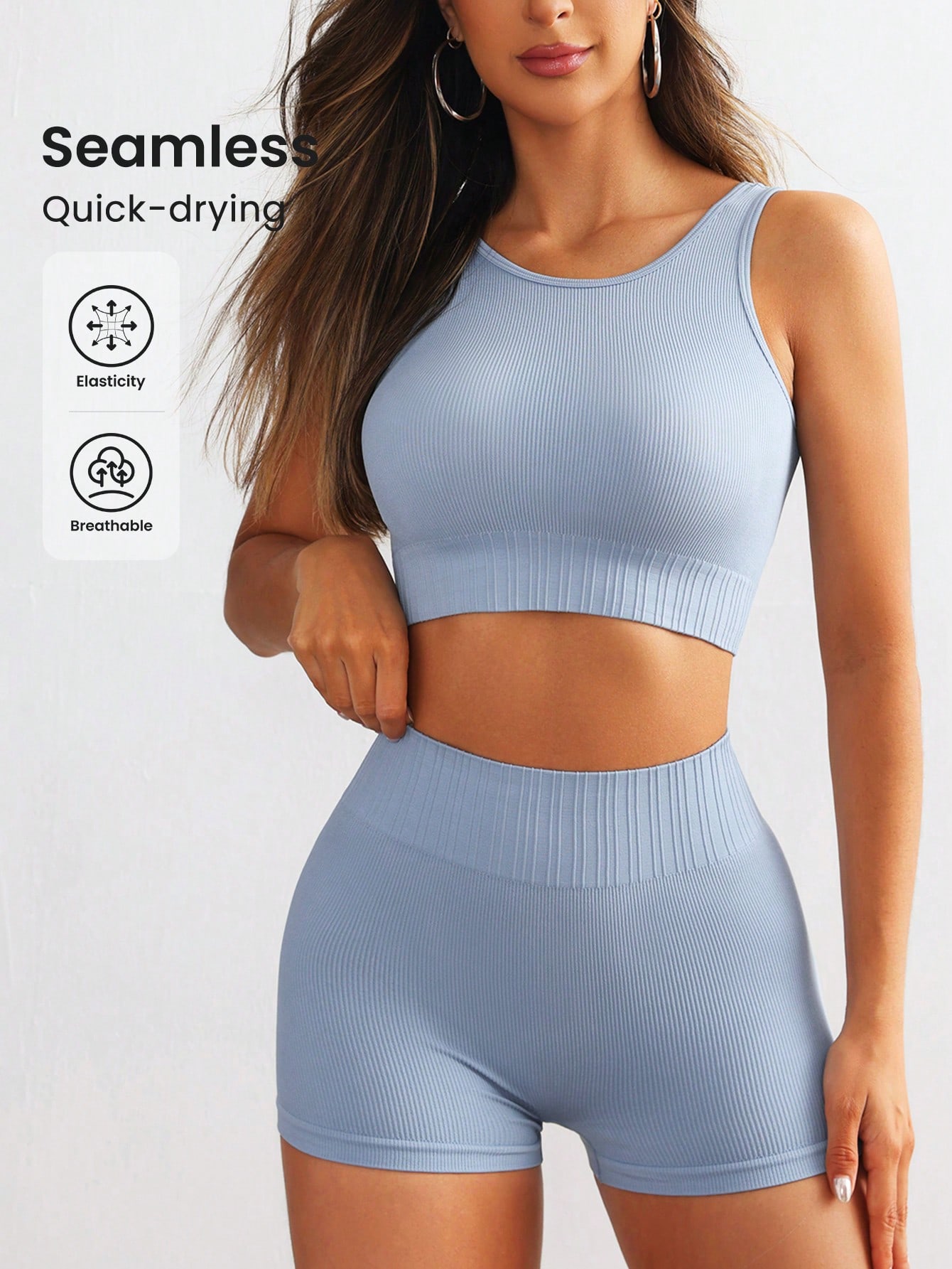 Conjunto de Yoga Sem Costura p - Tank Top Ribbed avaliação e preço